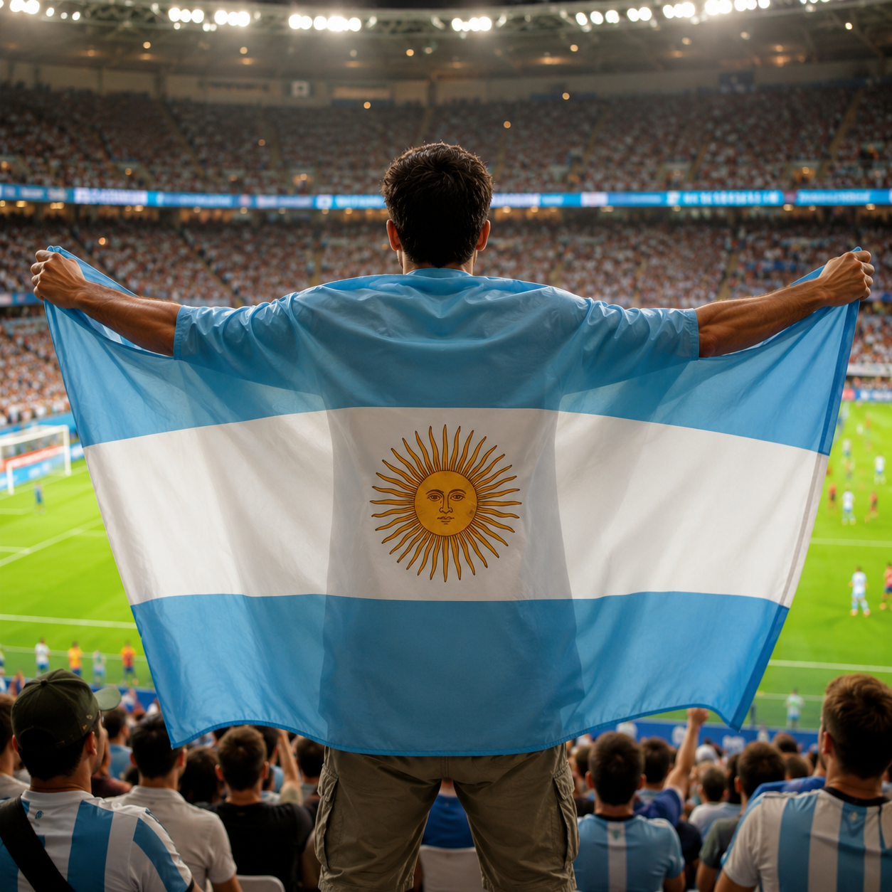 Striscione Bandiera Argentina Coppa del Mondo Tifoso Sport Calcio