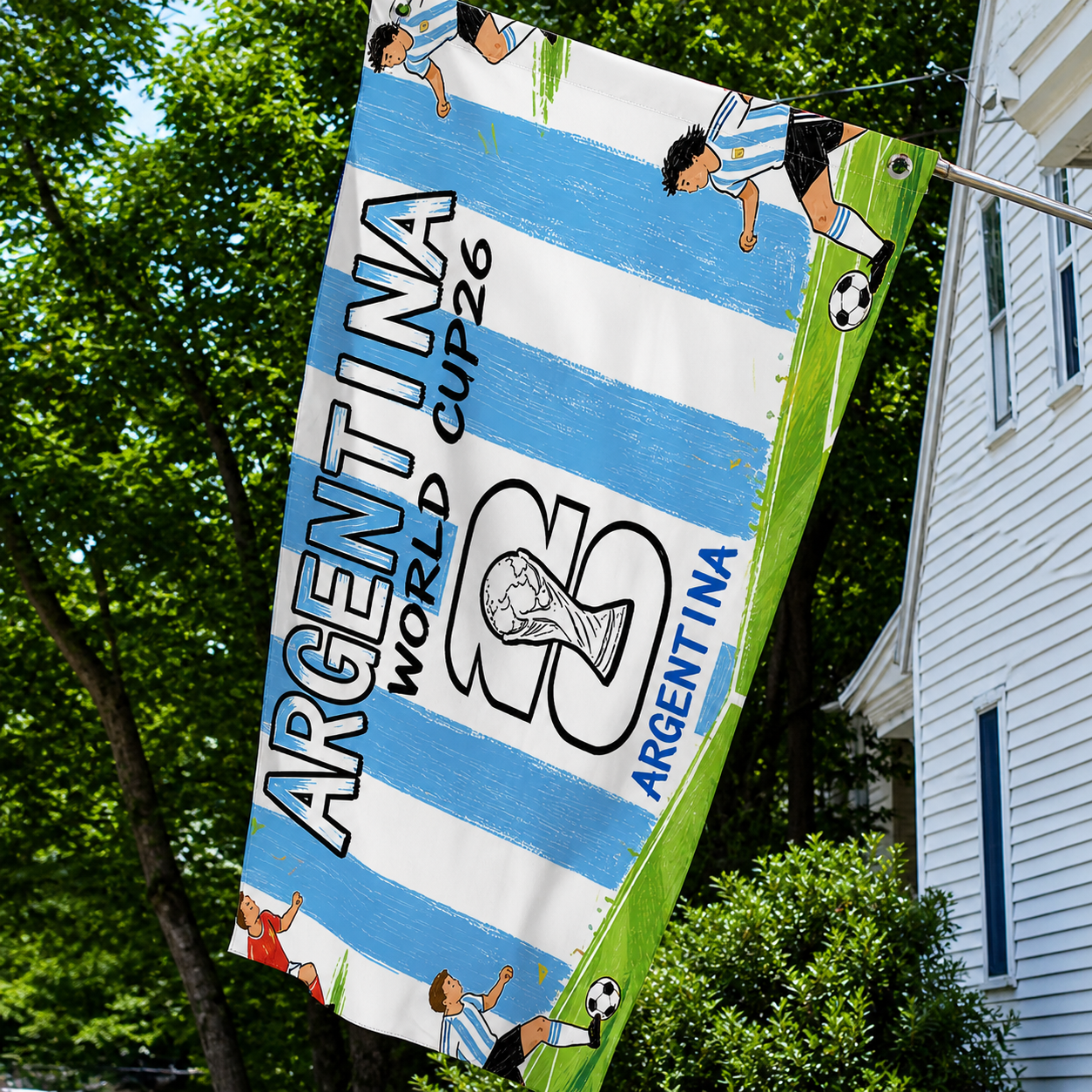 Decoración de jardín con bandera de Argentina para la Copa Mundial, pancarta exterior