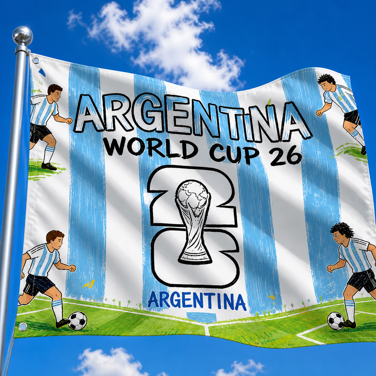 Decoración de jardín con bandera de Argentina para la Copa Mundial, pancarta exterior