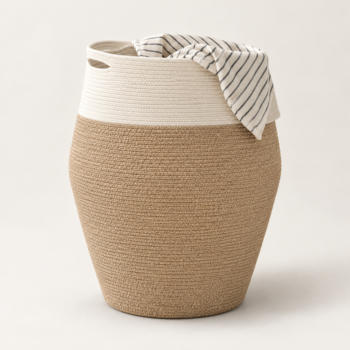 Woven Laundry Basket Handles Decorative Storage