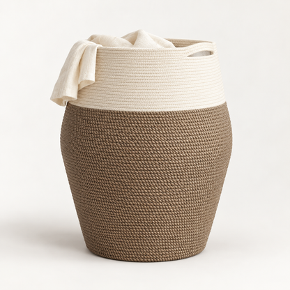 Woven Laundry Basket Handles Decorative Storage