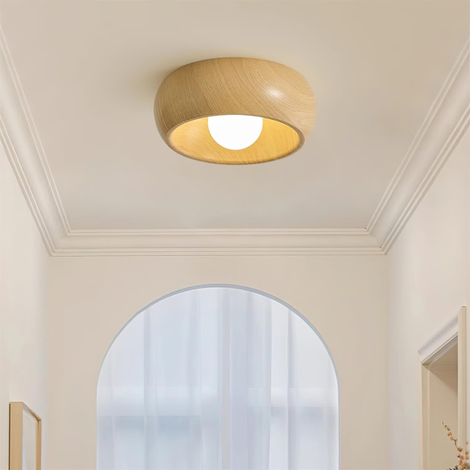 Albanora Ceiling Lamp | Minimalist Modern Wooden LED Fixture