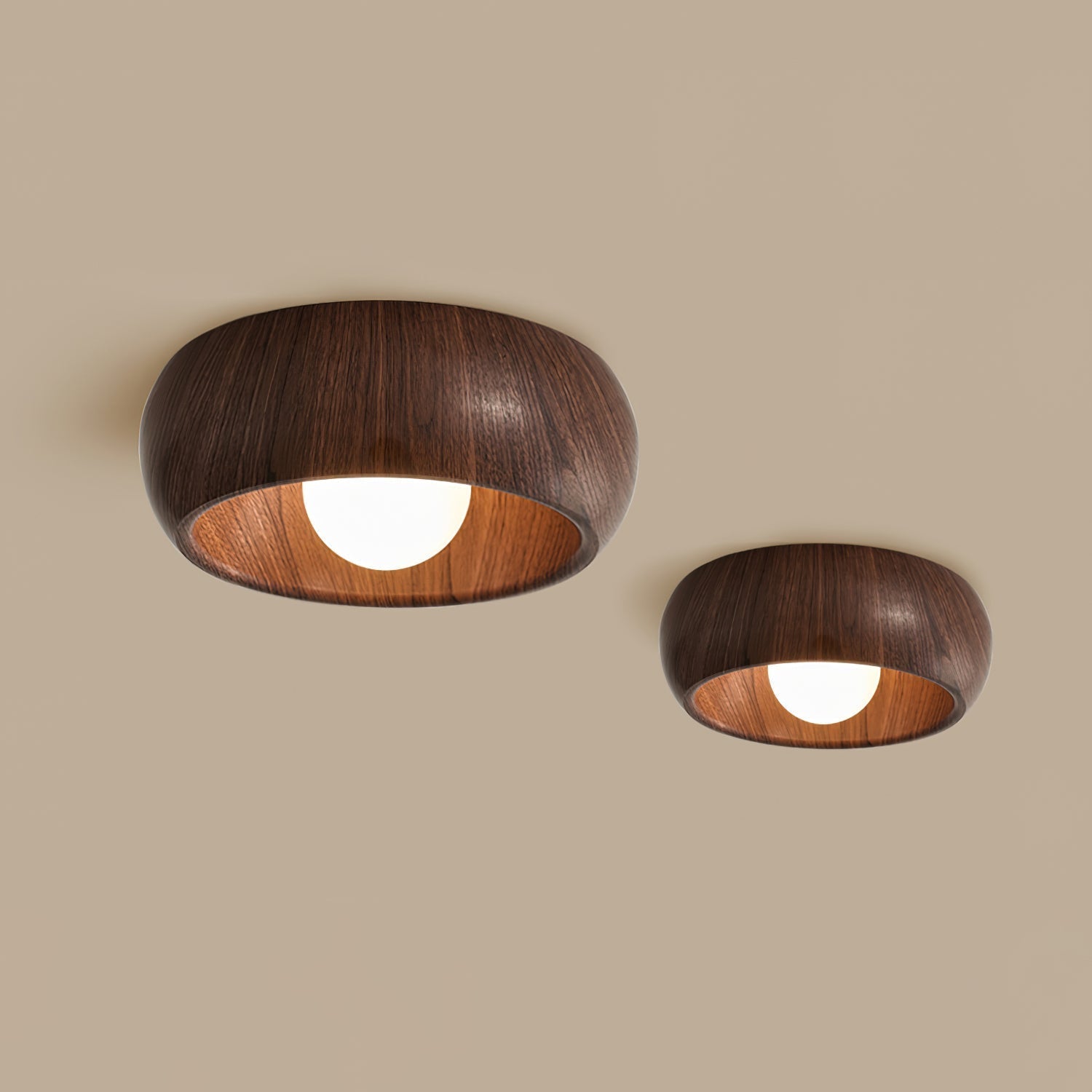 Albanora Ceiling Lamp | Minimalist Modern Wooden LED Fixture