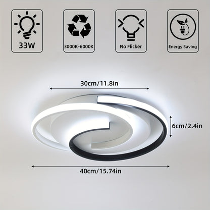 Luz de Teto LED Espiral Moderna | Luminária Redonda Minimalista de Embutir