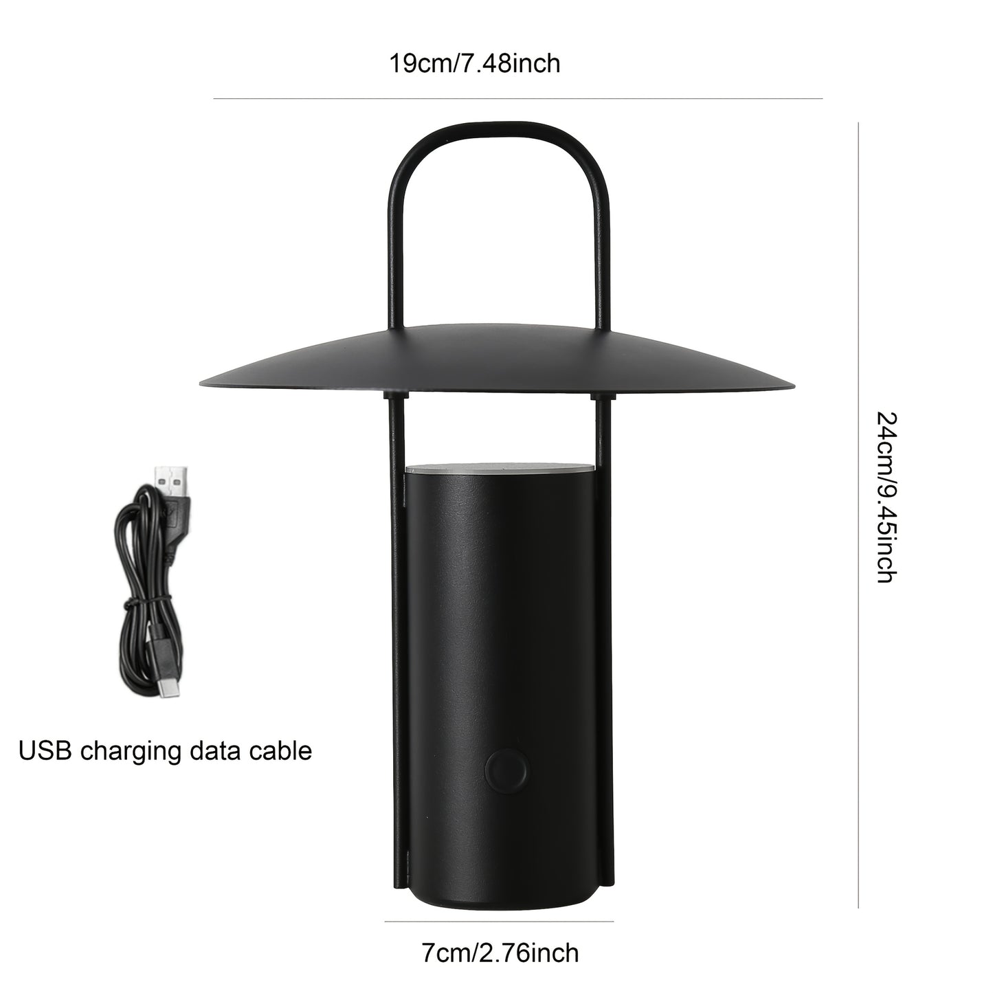 Lámpara táctil LED inalámbrica | Luz de mesa metálica recargable por USB