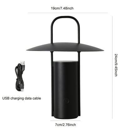 Lámpara táctil LED inalámbrica | Luz de mesa metálica recargable por USB