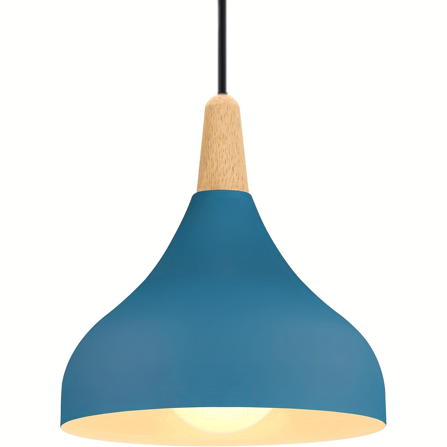 Moderne dråbeformet pendel | Metal- og trælampe