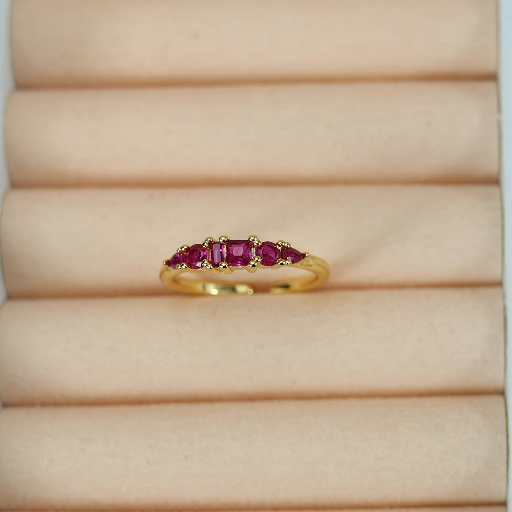 Conjunto de Anéis Dourados para o Dia da Mãe, Empilháveis, com Strass, Estilo Boho