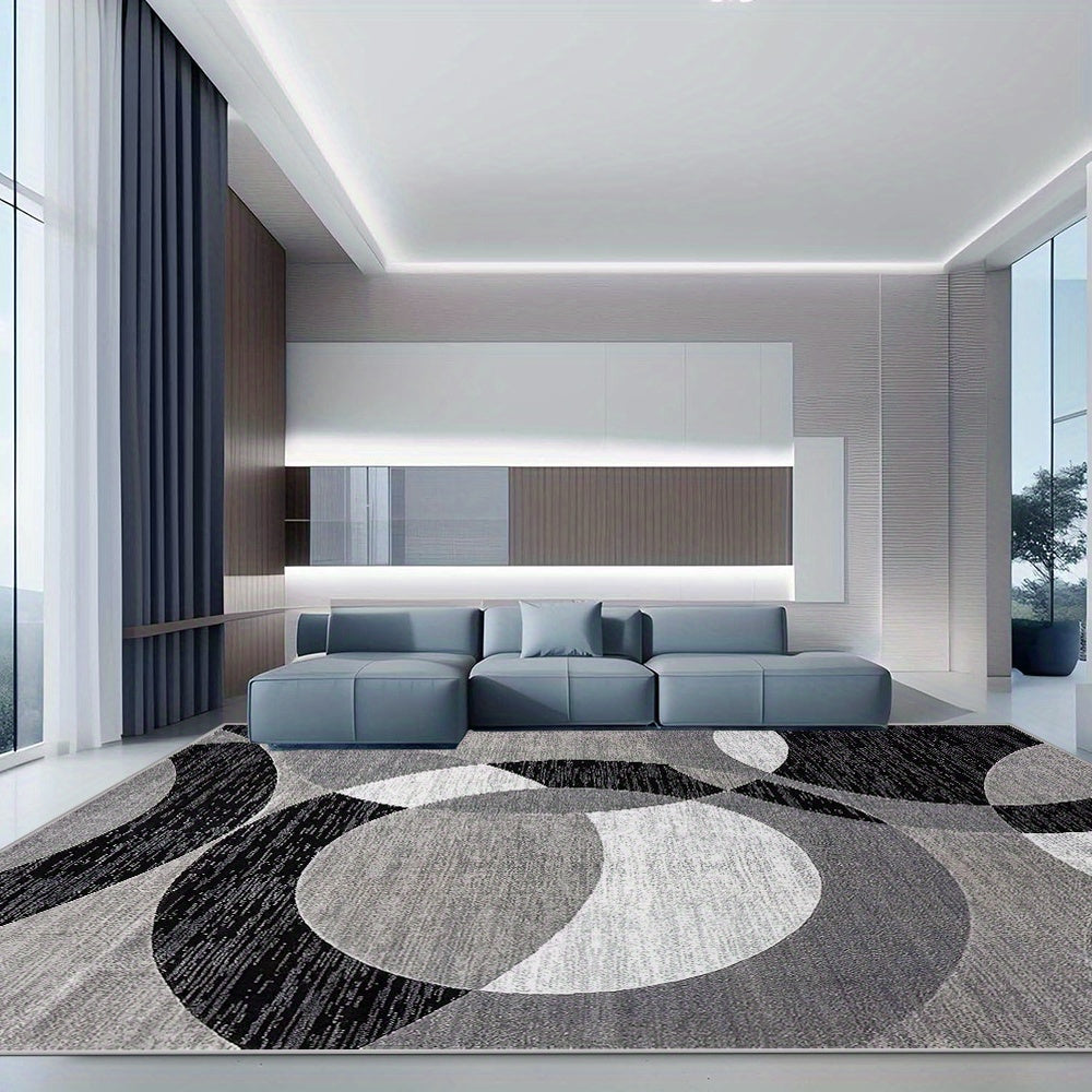 Orbit-Weave Geometrischer Teppich | Weiche Samt-Anti-Rutsch-Bodenmatte