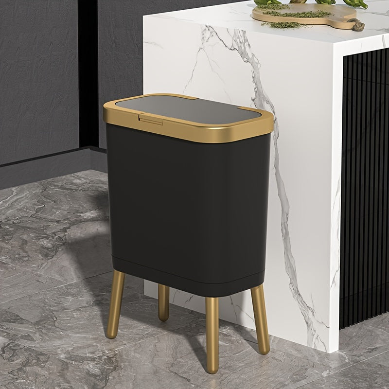 Coș de gunoi modern de 15L cu picioare ridicate | Coș elegant pentru bucătărie, living și baie