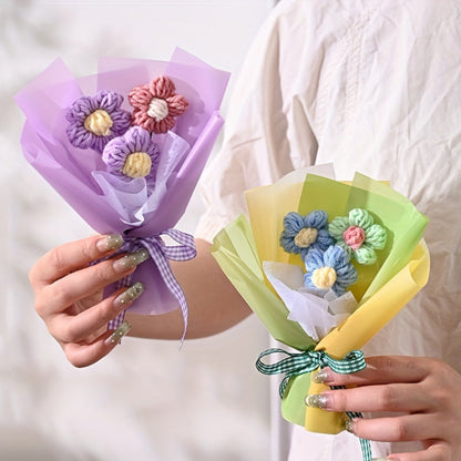 Blomsterbuket Mors Dag Gave Håndlavet Stil Mini Indpakket Dekoration