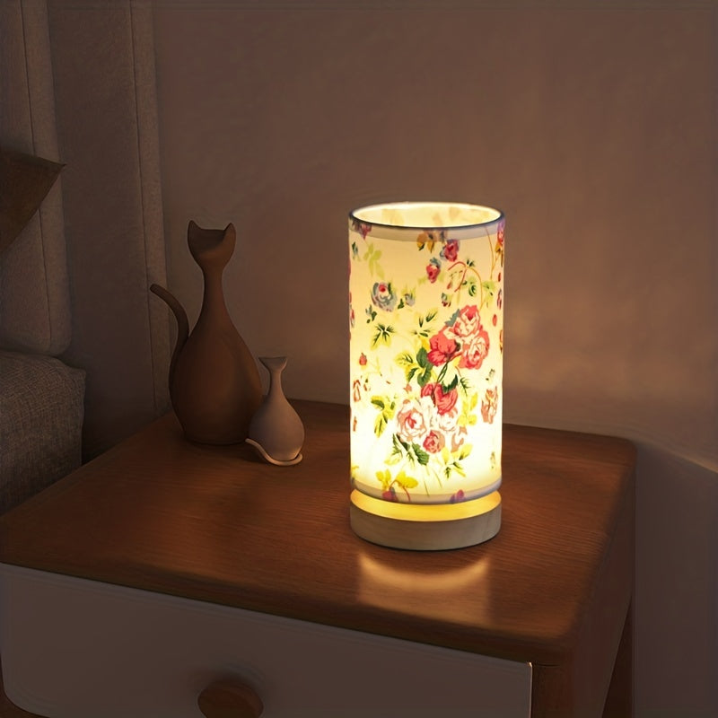 Lampada da tavolo moderna in legno | Luce da comodino alimentata via USB