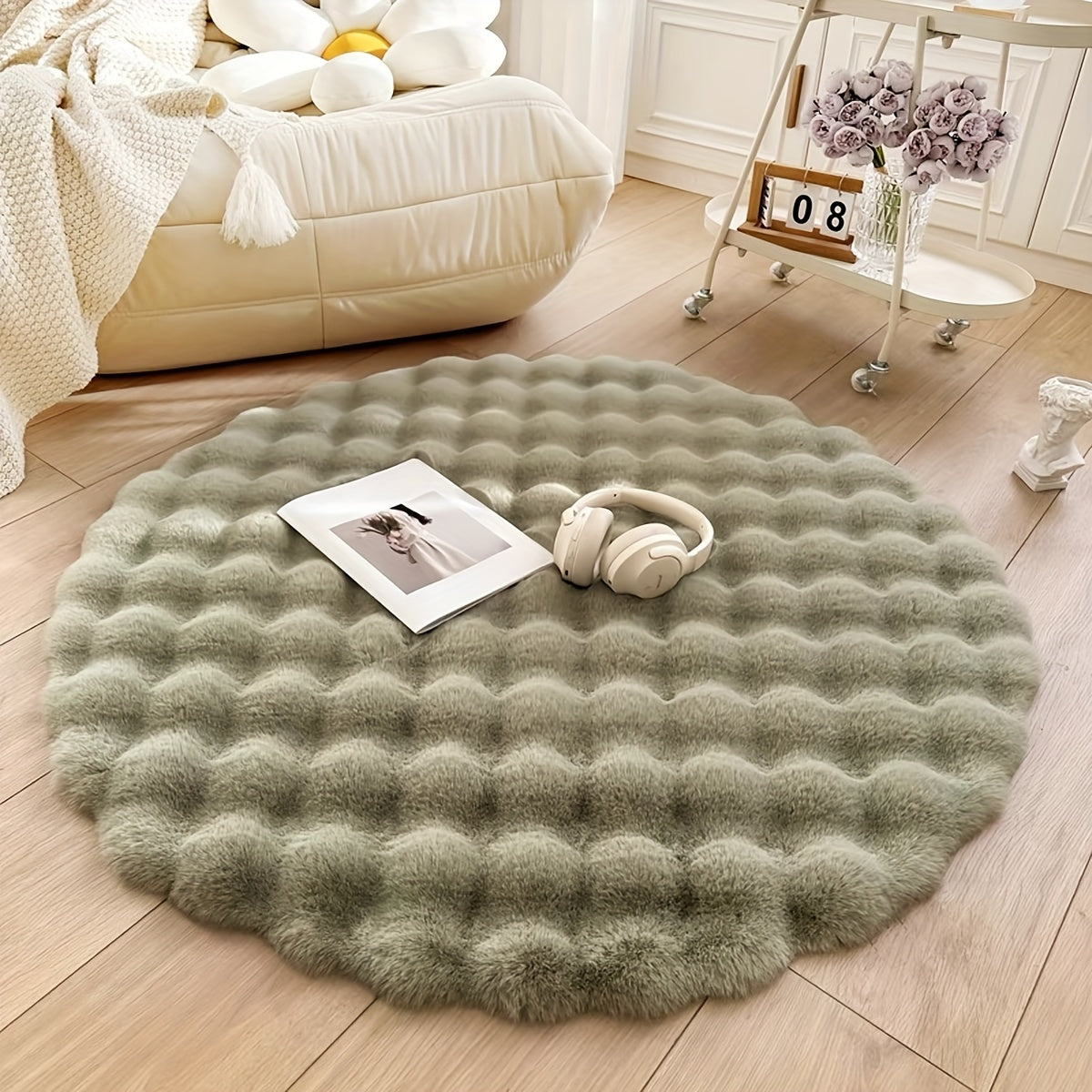 Cloud Comfort Round Bubble Rug | Soft Fluffy Circle Carpet