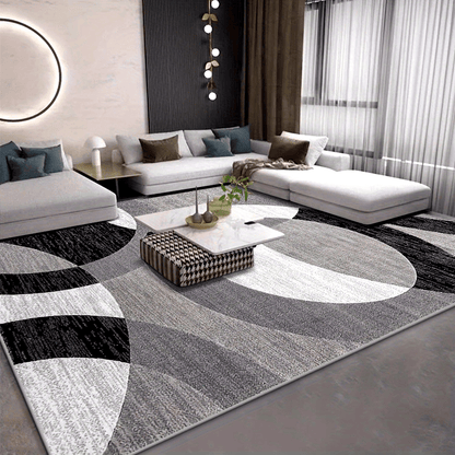 Orbit-Weave Geometrischer Teppich | Weiche Samt-Anti-Rutsch-Bodenmatte