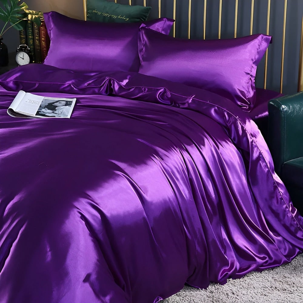 Antibacterial Silk Bedding Set Breathable Duvet Cover - Image 2