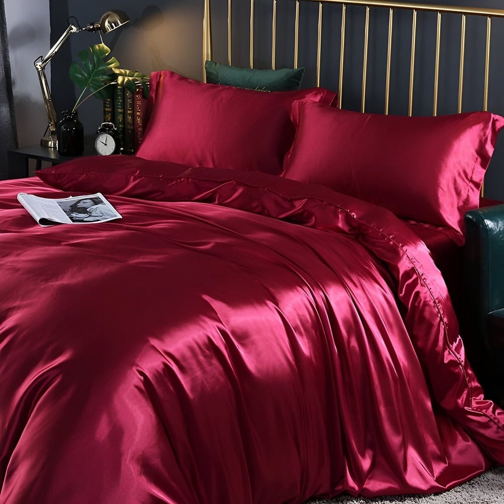 Antibacterial Silk Bedding Set Breathable Duvet Cover - Image 23