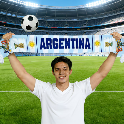 Argentina Flag World Cup Soccer Scarf Fan Apparel Sports - Image 1