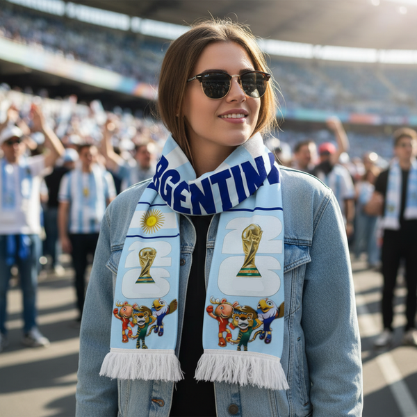 Argentina Flag World Cup Soccer Scarf Fan Apparel Sports - Image 5
