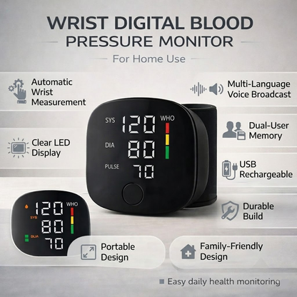 Automatic Blood Pressure Monitor Wrist Digital - Image 3