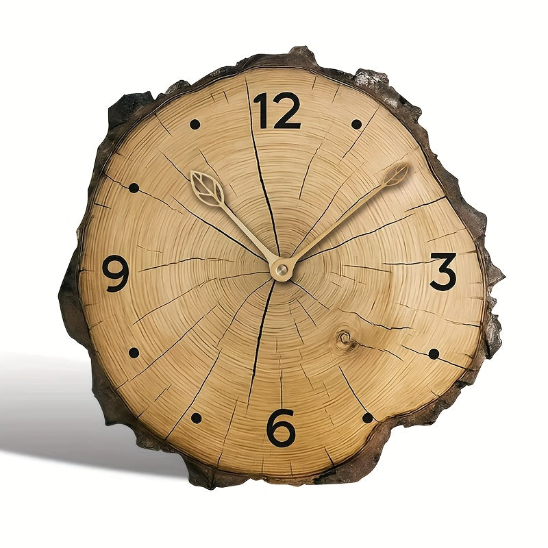 Reloj de Pared de Rodaja de Madera Rústica | Decoración para el Hogar con Diseño de Tronco Natural