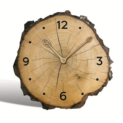Reloj de Pared de Rodaja de Madera Rústica | Decoración para el Hogar con Diseño de Tronco Natural