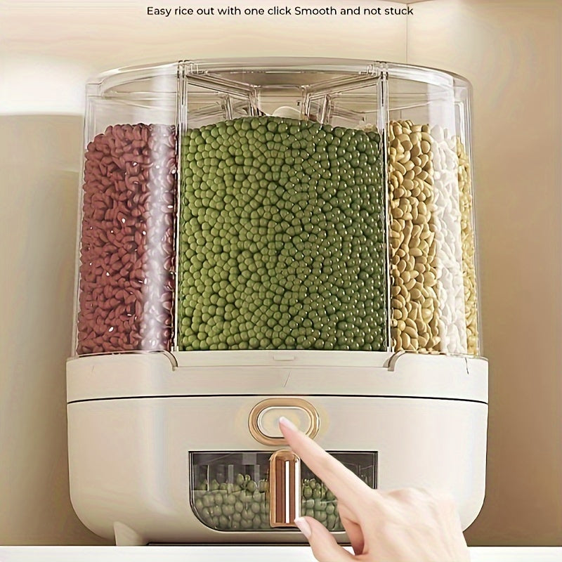 Rotating Airtight Food Storage Container | Large-Capacity Grain & Cereal Dispenser with 360° Design