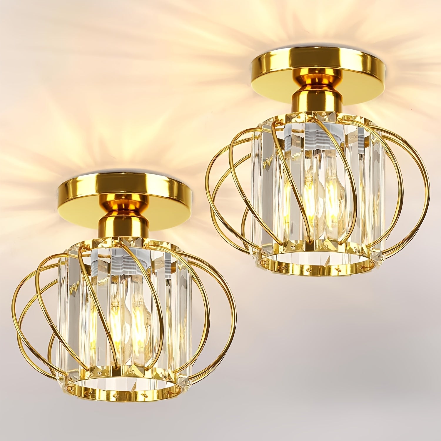Modern Industrial Cage Ceiling Light | Elegant Semi Flush Mount Fixture