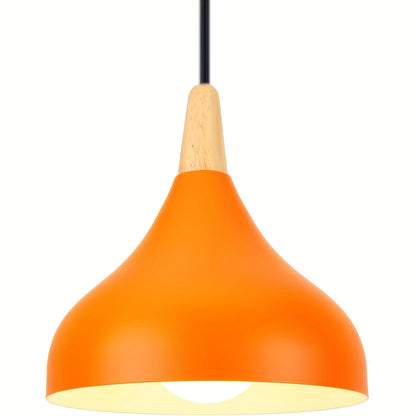 Moderne dråbeformet pendel | Metal- og trælampe