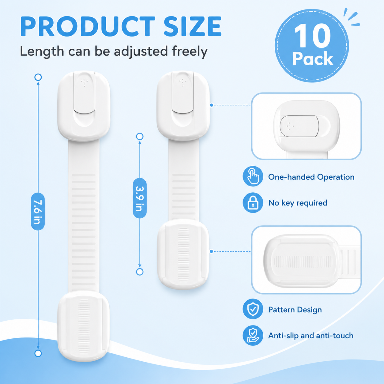 Baby Proof Cabinet Locks Child Safety Adhesive Straps - Image 5
