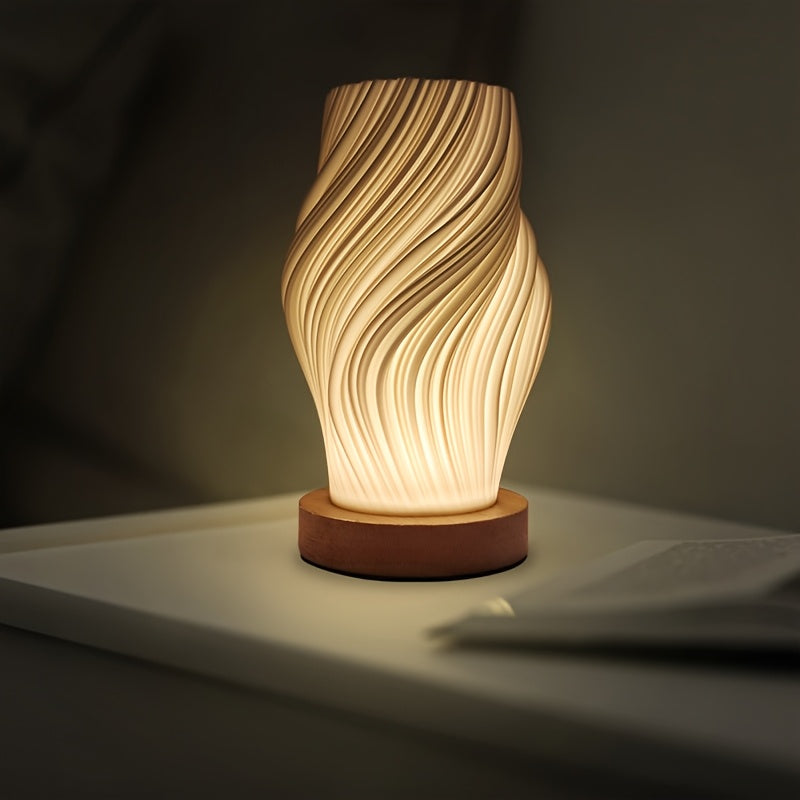Modern LED Swirl Table Lamp | Minimalist Dimmable Bedside & Desk Light