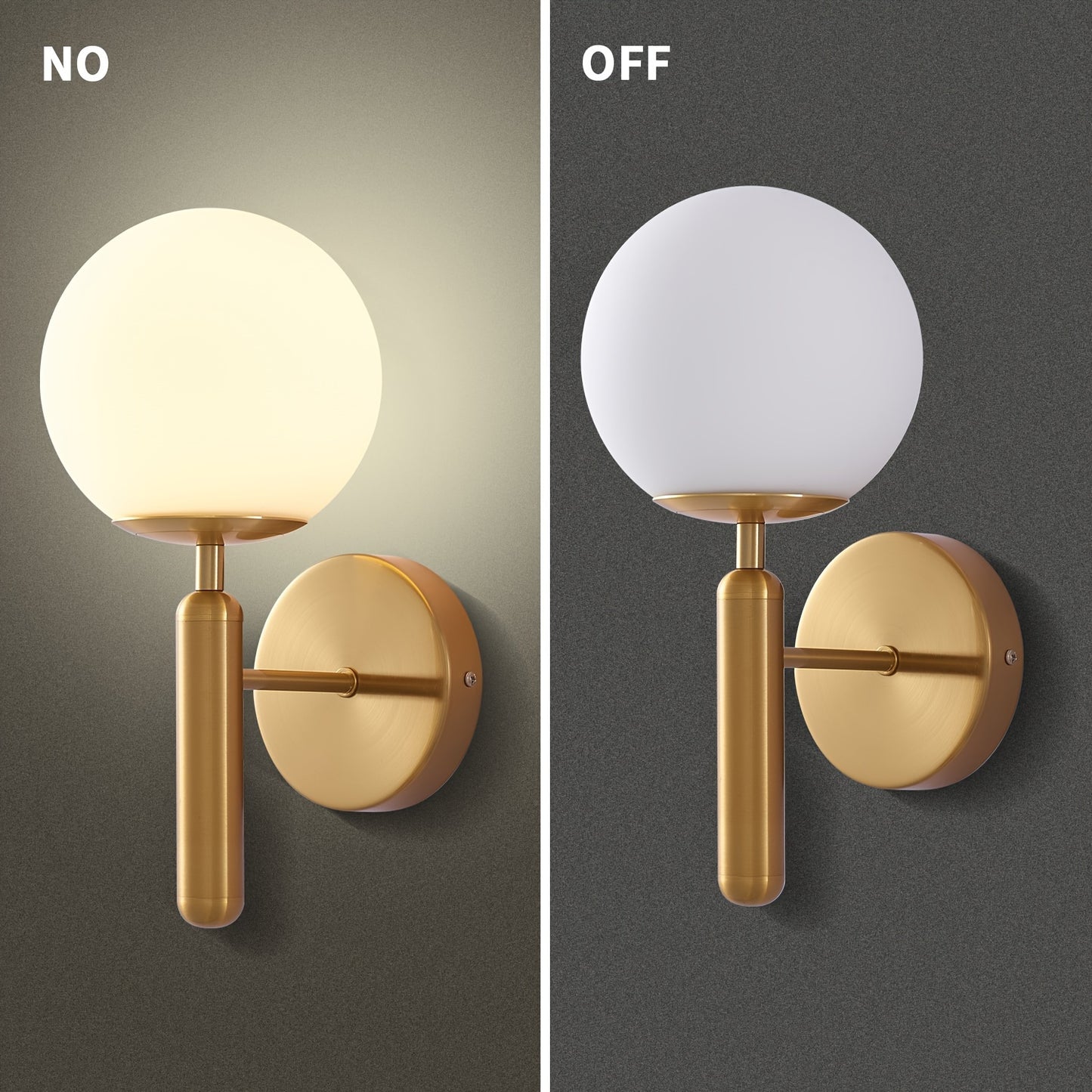 Moderne glasvægslampe | Elegant metal soveværelseslampe