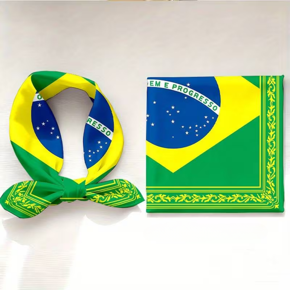 Brazil Flag World Cup Head Scarf Bandana Square - Image 2