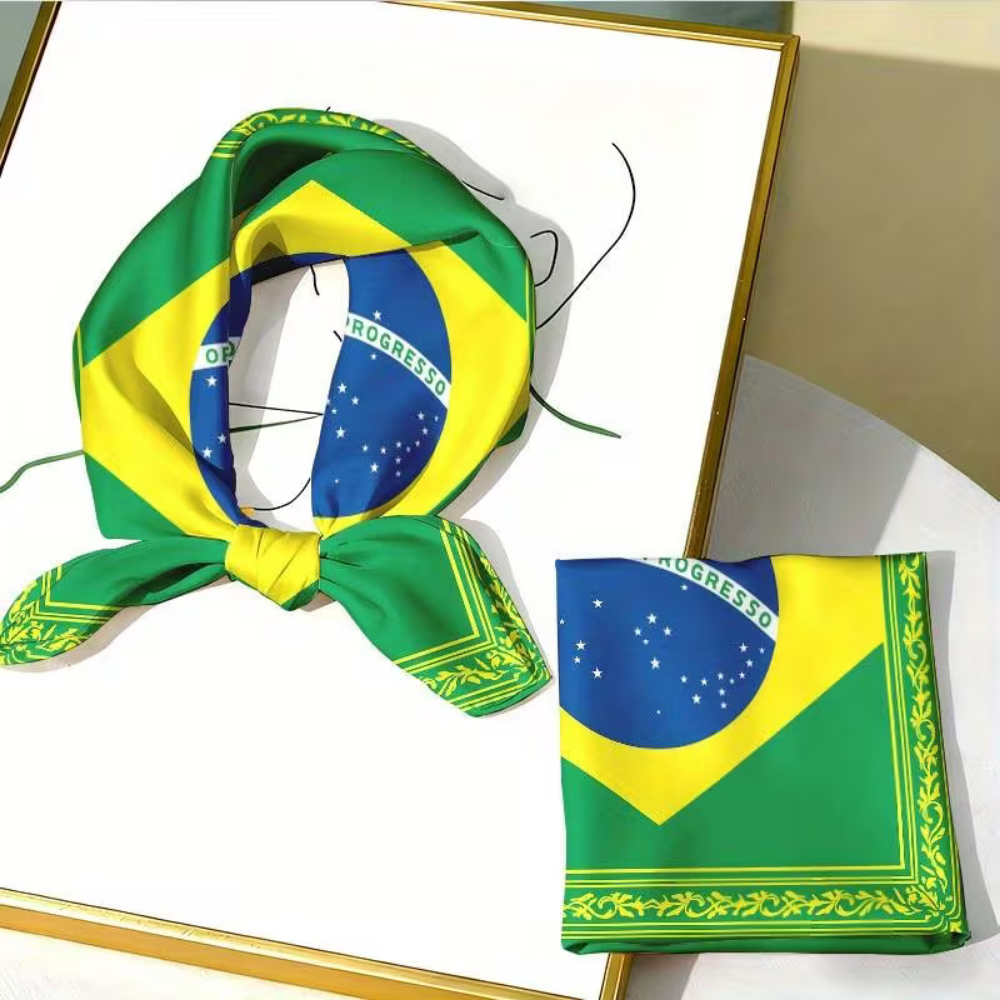 Brazil Flag World Cup Head Scarf Bandana Square - Image 3