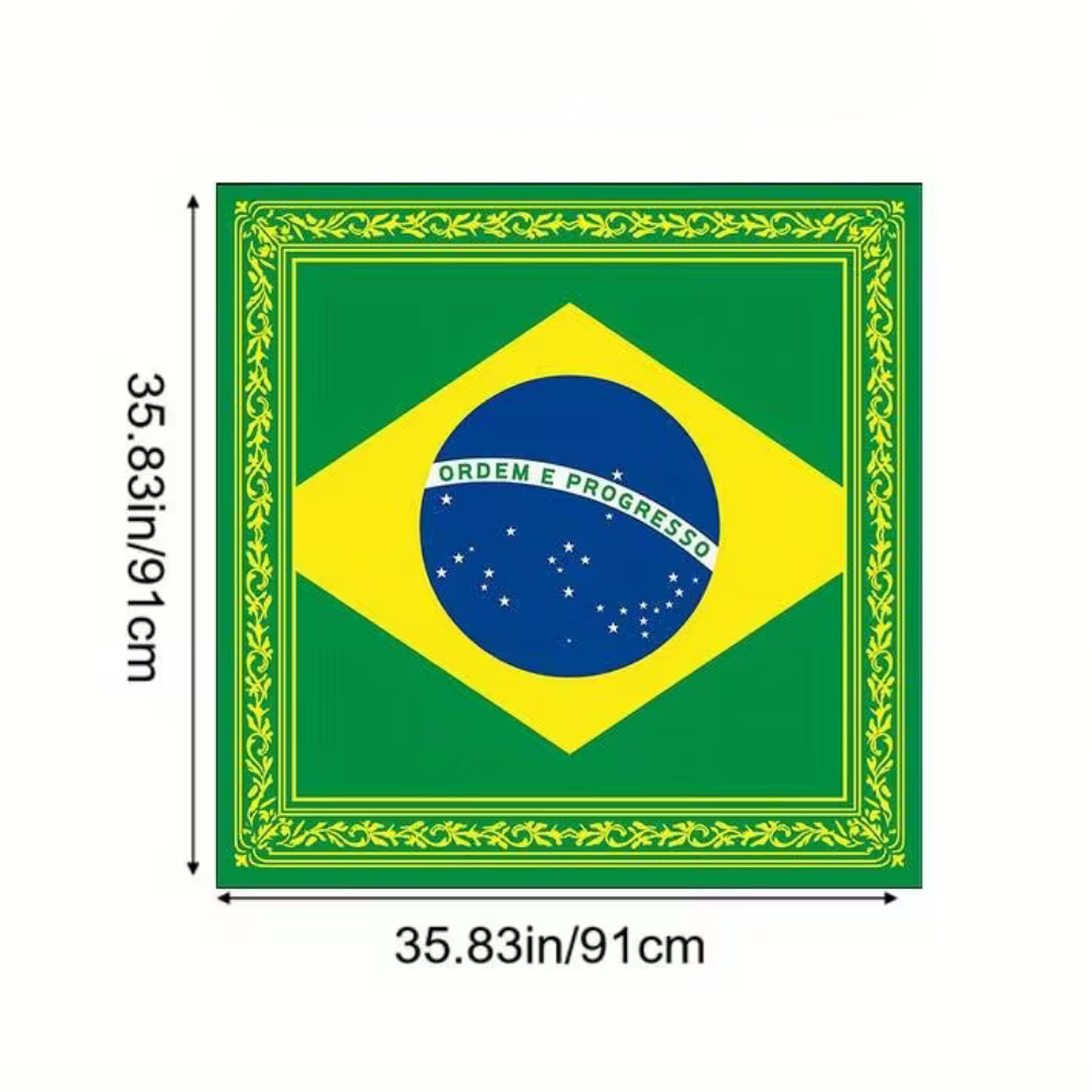 Brazil Flag World Cup Head Scarf Bandana Square - Image 4