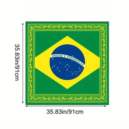 Brazil Flag World Cup Head Scarf Bandana Square - Image 4