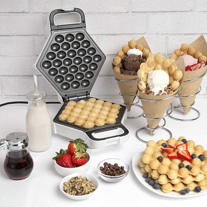 Bubble Waffle Maker Quick Cooking Compact Nonstick Plate - Image 3