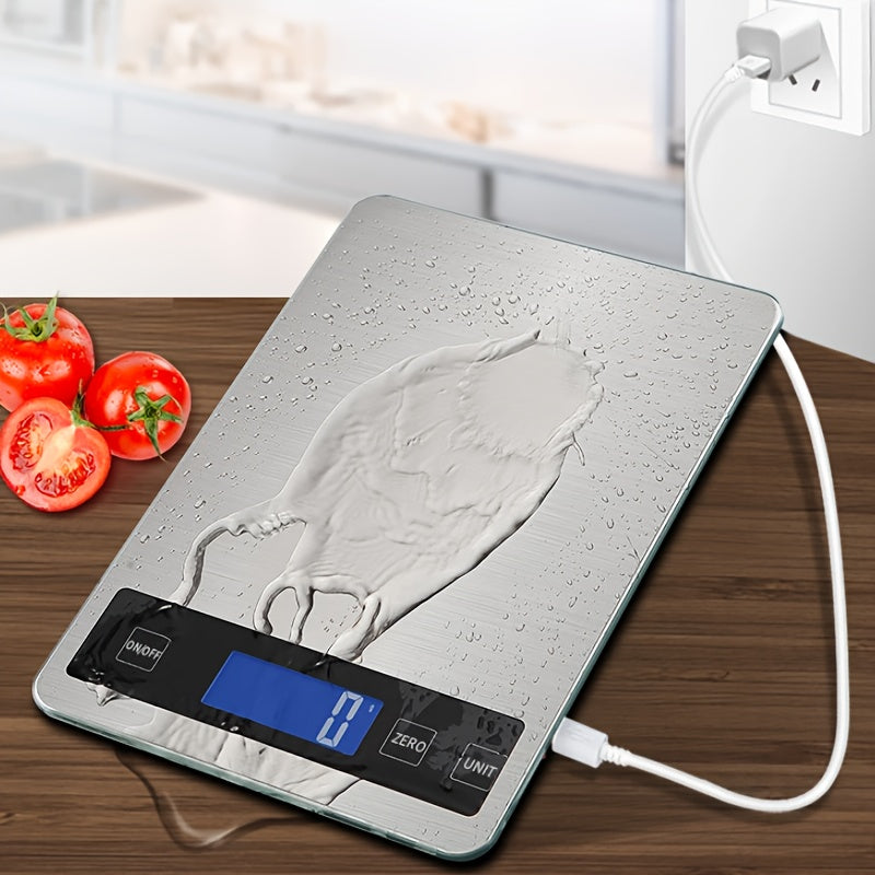 15kg Digital Kitchen Scale | USB Rechargeable Precision Food Weighing Scale