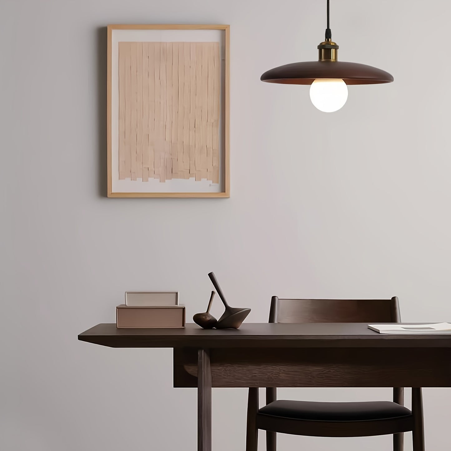 Moderne nordisk pendel i massivt træ | Skandinavisk loftslampe