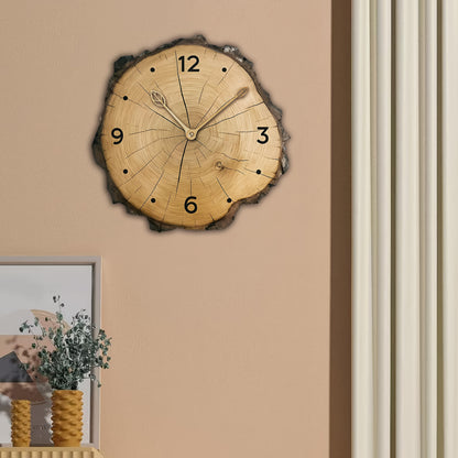 Reloj de Pared de Rodaja de Madera Rústica | Decoración para el Hogar con Diseño de Tronco Natural