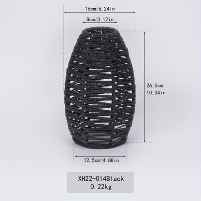 Abajur modern din frânghie țesută manual | Lumină de plafon naturală țesută