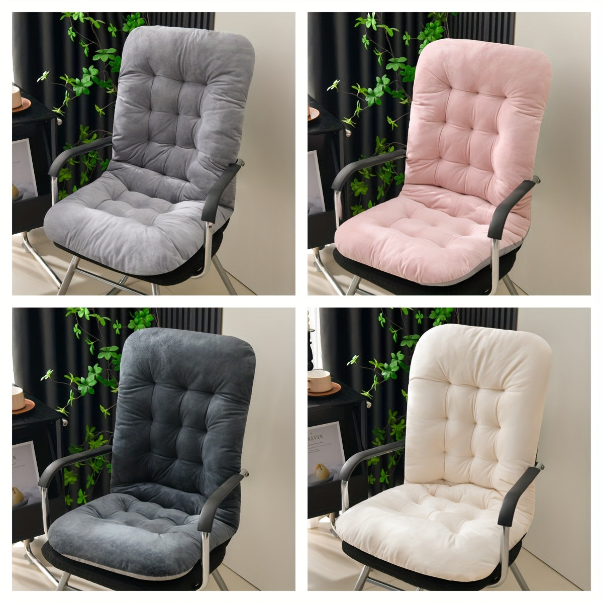 High-Back Chair Cushion | Thickened Soft Seat Pad with Back Support