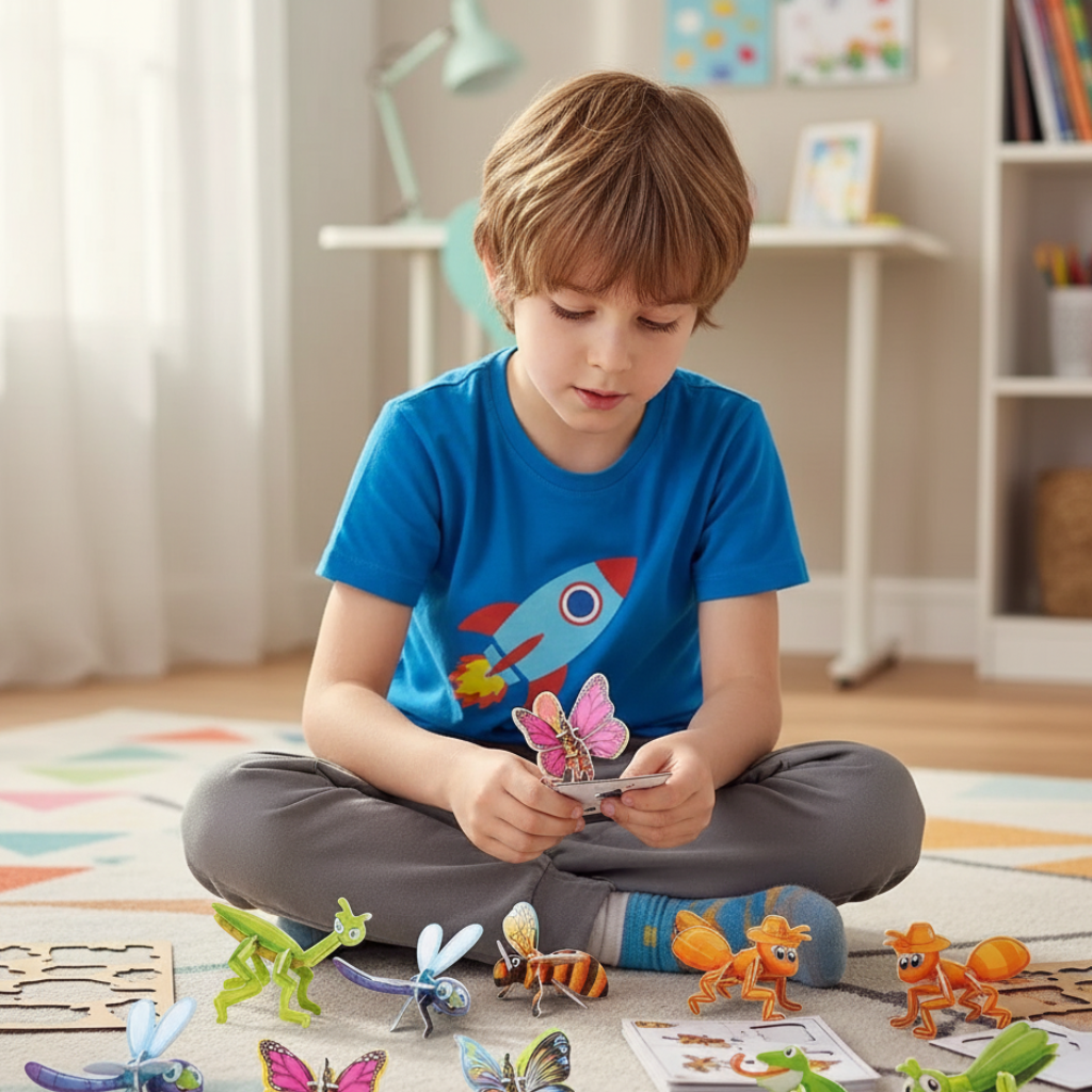Set Puzzle 3D Bambini Gioco Educativo Animali Cartoon