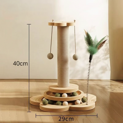 Cat Scratching Post Interactive Toy Fun Activity Center - Image 9