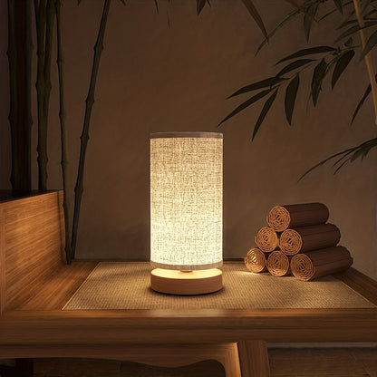 Lampada da tavolo moderna in legno | Luce da comodino alimentata via USB