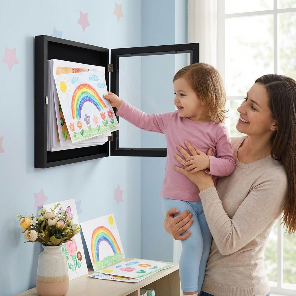Children's Art Frame Display Wall Mounted Storage - Image 1
