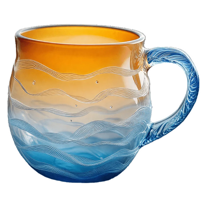 Coastal Decor Hand Blown Mug Sea Glass Texture - Image 1