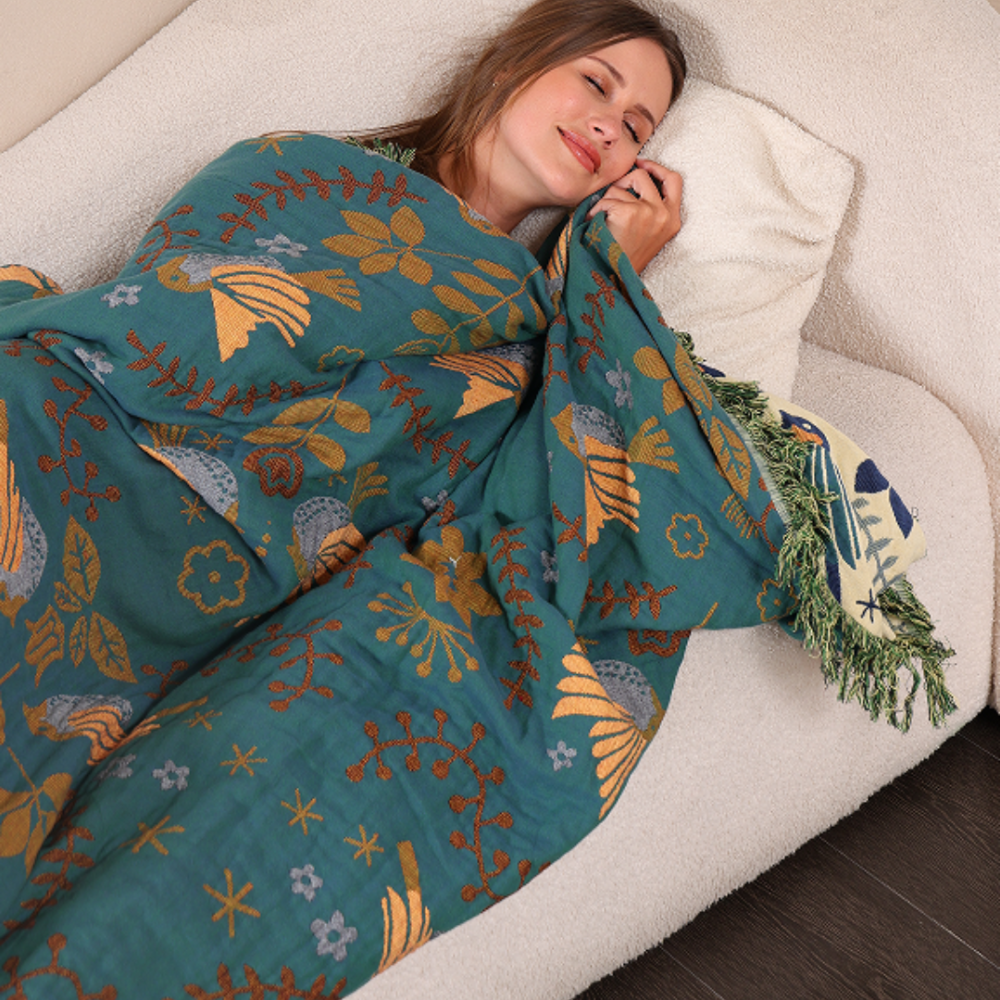 Cooling Throw Blanket Reversible Decorative Layered - Image 5