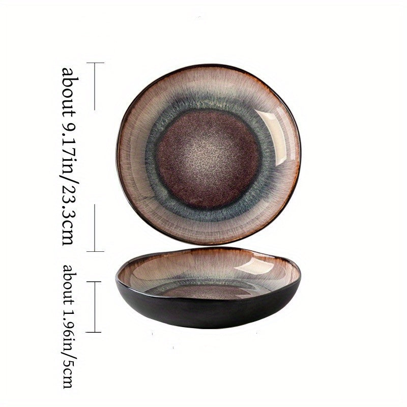 Celeste Retro Glazed Deep Plate | Retro Glazed Irregular Dish