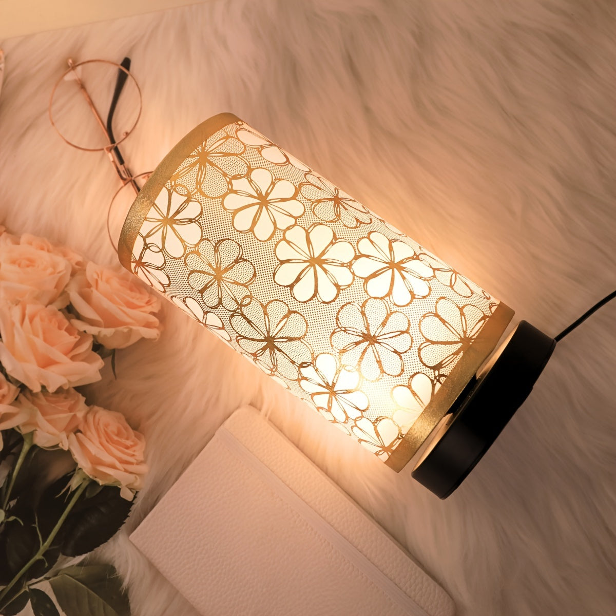 Lámpara de Mesa USB Floral | Luz Decorativa Ambiental Cálida