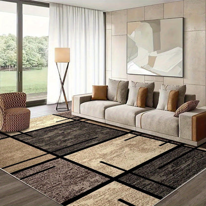 Geometric Elegance Area Rug | Modern Washable Non-Slip Carpet